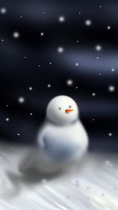 Preview wallpaper snowman, blizzard, snow, night