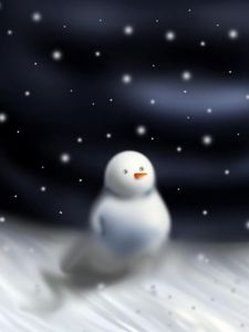 Preview wallpaper snowman, blizzard, snow, night