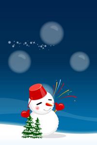 Preview wallpaper snowman, castle, fireworks, holiday, christmas trees, christmas