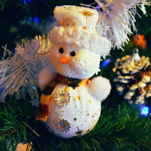 Preview wallpaper snowman, christmas decorations, branches