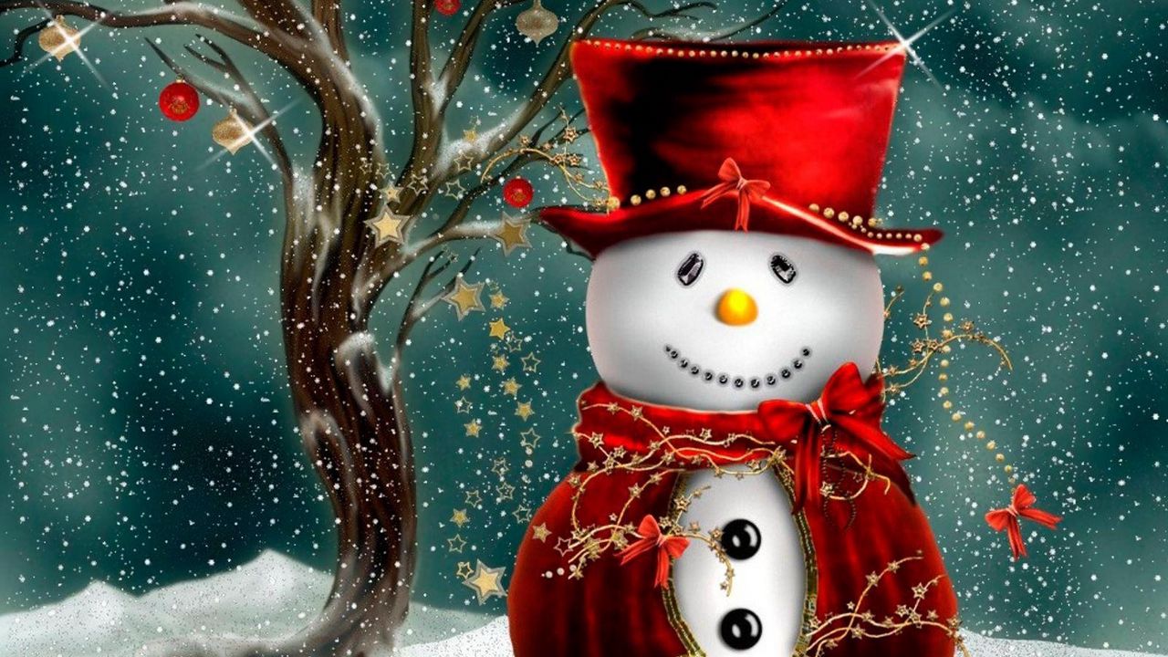 Wallpaper snowman, clothing, wood, snow