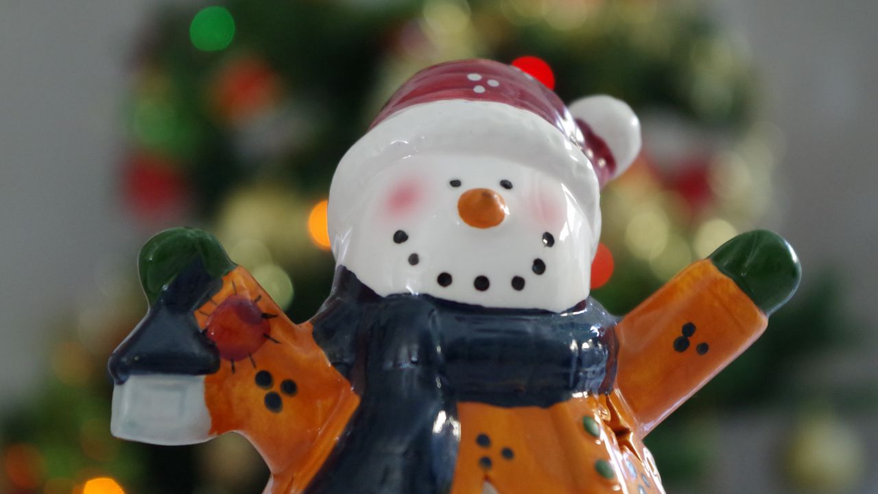 Wallpaper snowman, figurine, christmas, new year