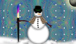 Preview wallpaper snowman, fire, patterns, backgrounds, bright