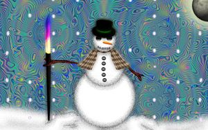 Preview wallpaper snowman, fire, patterns, backgrounds, bright