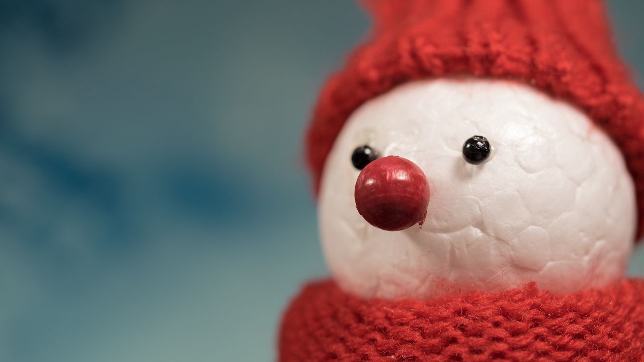 Wallpaper snowman, hat, figure, scarf