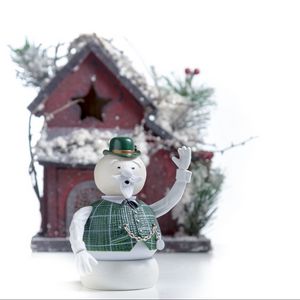 Preview wallpaper snowman, house, new year, christmas, toy