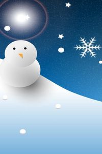 Preview wallpaper snowman, moon, christmas, snowflakes, christmas decorations, balloon