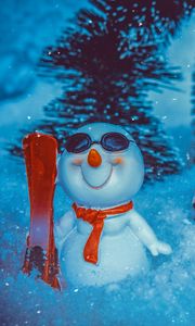 Preview wallpaper snowman, new year, christmas, snow, figurine, toy