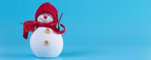 Preview wallpaper snowman, scarf, hat, new year