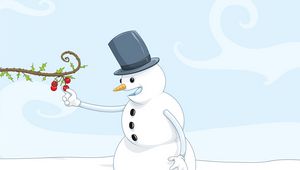 Preview wallpaper snowman, snow, food, drawing