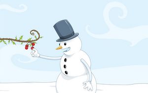 Preview wallpaper snowman, snow, food, drawing