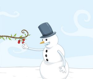 Preview wallpaper snowman, snow, food, drawing