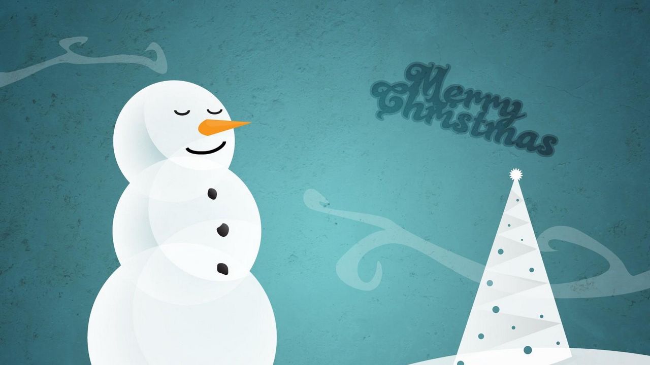 Wallpaper snowman, tree, sign, wishes, christmas