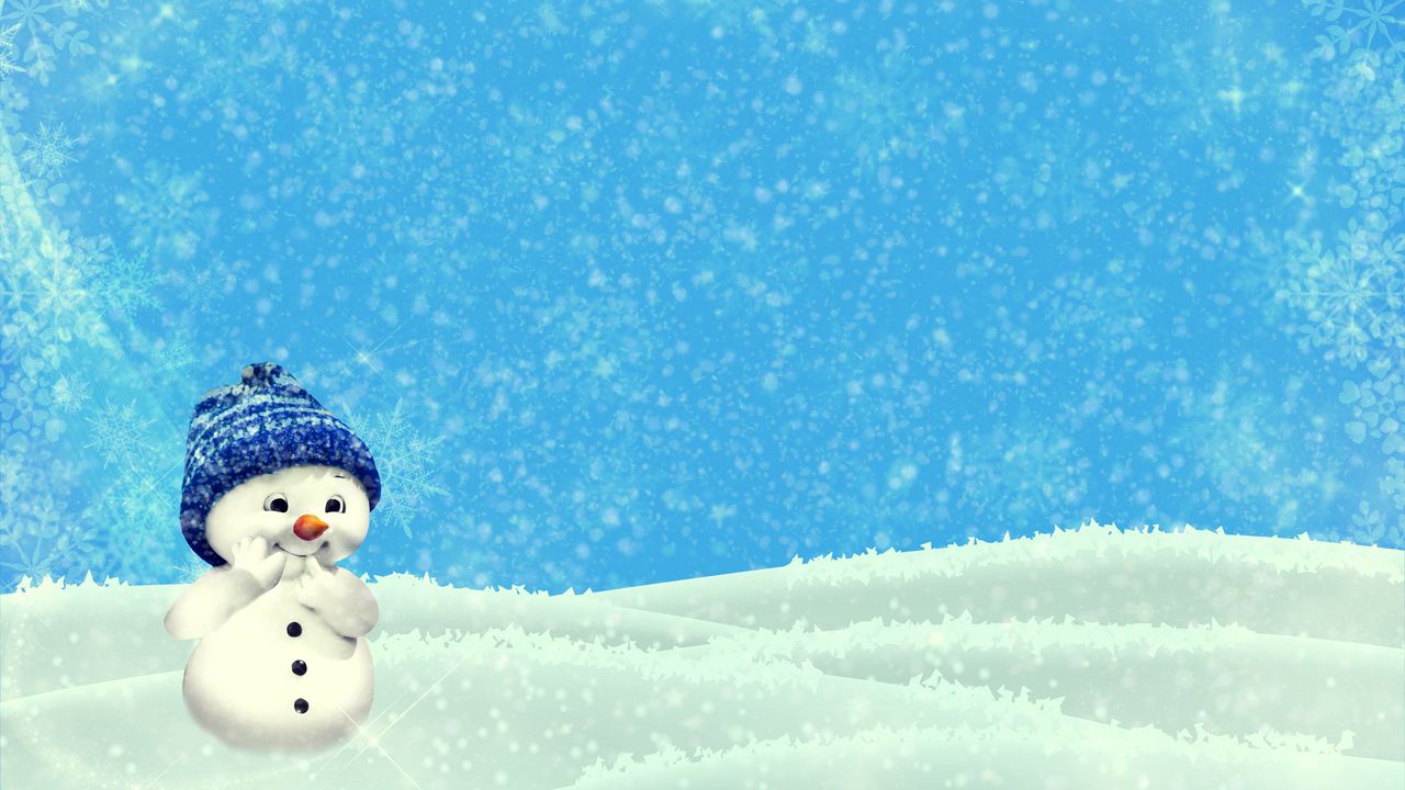 Wallpaper snowman, winter, christmas, new year, cute, illustration