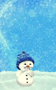 Preview wallpaper snowman, winter, christmas, new year, cute, illustration
