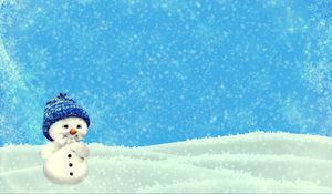 Preview wallpaper snowman, winter, christmas, new year, cute, illustration