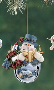 Preview wallpaper snowmen, christmas decorations, branch, new year, christmas, holiday, close-up