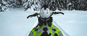 Preview wallpaper snowmobile, snow, trees, winter