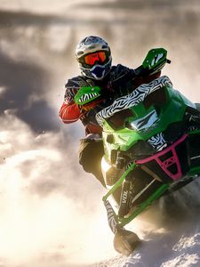 Preview wallpaper snowmobile, sports, racing, snow, winter