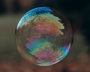 Preview wallpaper soap bubble, bubble, reflection, macro, transparent