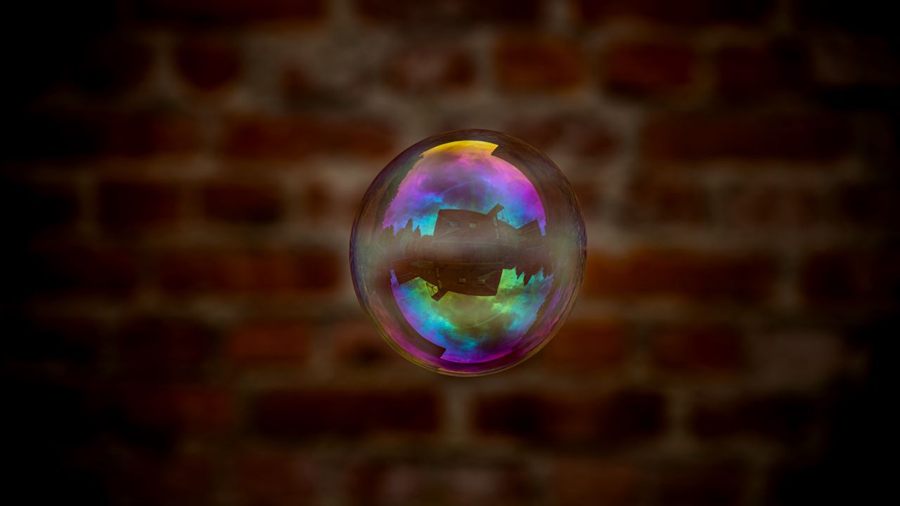 Wallpaper soap bubble, bubble, reflection, transparent, iridescent