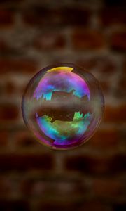 Preview wallpaper soap bubble, bubble, reflection, transparent, iridescent