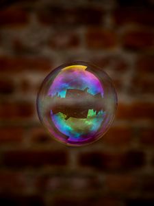 Preview wallpaper soap bubble, bubble, reflection, transparent, iridescent