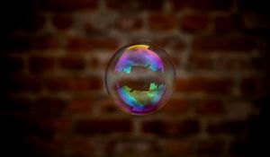 Preview wallpaper soap bubble, bubble, reflection, transparent, iridescent