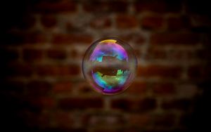 Preview wallpaper soap bubble, bubble, reflection, transparent, iridescent