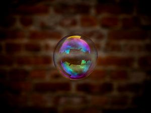 Preview wallpaper soap bubble, bubble, reflection, transparent, iridescent