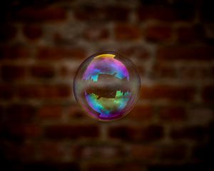 Preview wallpaper soap bubble, bubble, reflection, transparent, iridescent