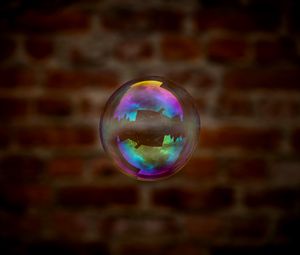 Preview wallpaper soap bubble, bubble, reflection, transparent, iridescent