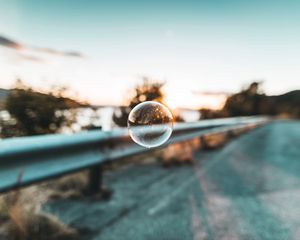 Preview wallpaper soap bubble, bubble, road, macro