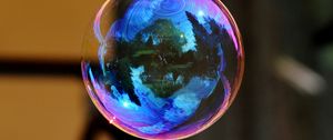 Preview wallpaper soap bubble, colorful, bowl, reflection