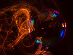 Preview wallpaper soap bubble, smoke, clot, dark