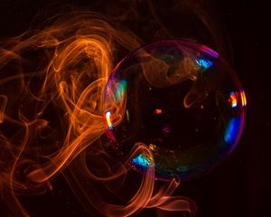 Preview wallpaper soap bubble, smoke, clot, dark