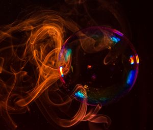 Preview wallpaper soap bubble, smoke, clot, dark