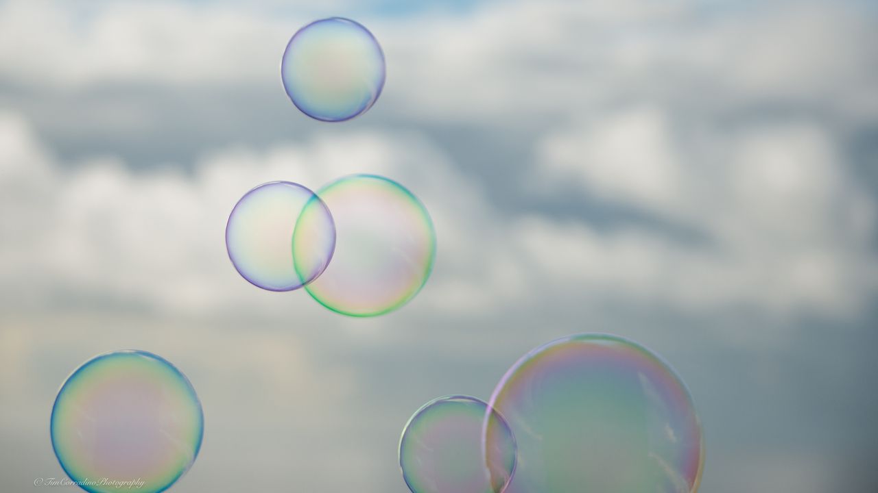 Wallpaper soap bubbles, bubbles, clouds, macro