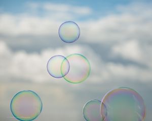 Preview wallpaper soap bubbles, bubbles, clouds, macro