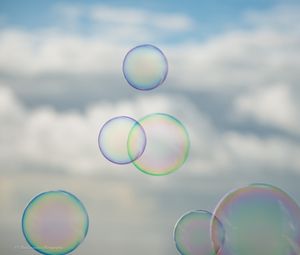 Preview wallpaper soap bubbles, bubbles, clouds, macro
