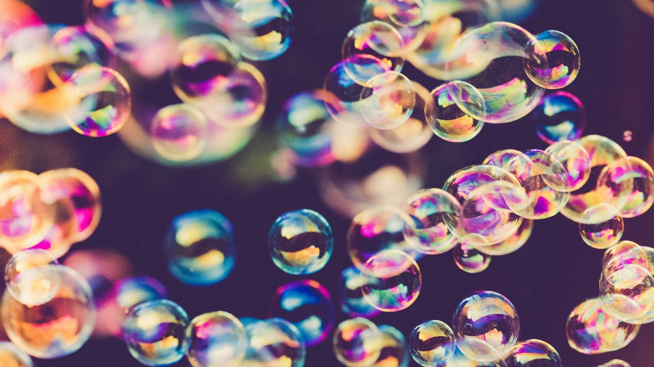 Wallpaper soap bubbles, bubbles, glare