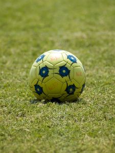 Preview wallpaper soccer ball, ball, football, grass