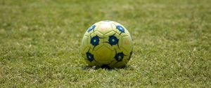 Preview wallpaper soccer ball, ball, football, grass