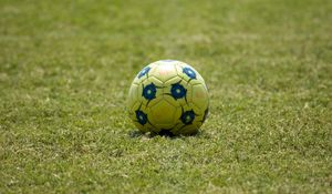 Preview wallpaper soccer ball, ball, football, grass