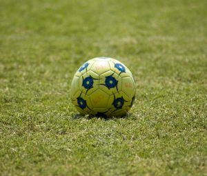 Preview wallpaper soccer ball, ball, football, grass