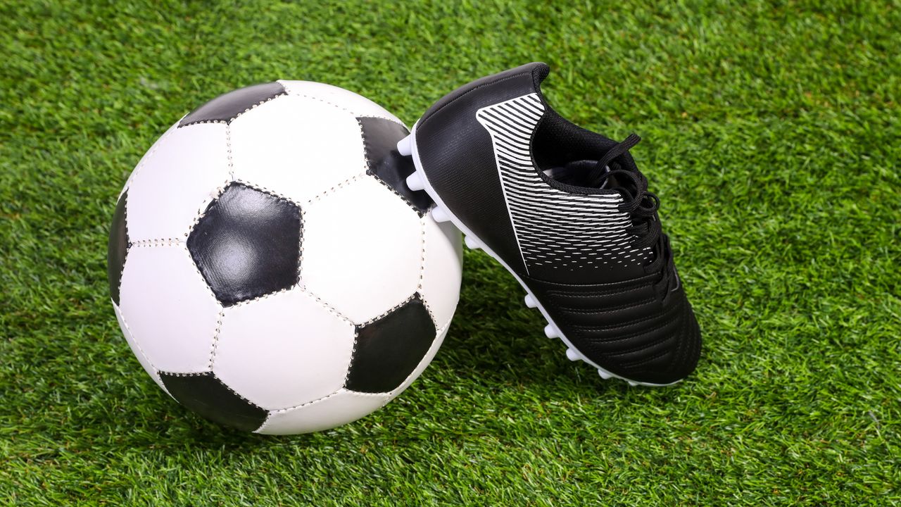 Wallpaper soccer ball, boot, grass, sports, football