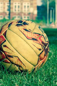 Preview wallpaper soccer ball, field, grass, lawn