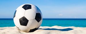 Preview wallpaper soccer ball, football, sand