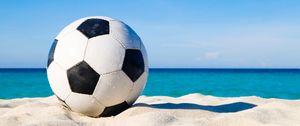 Preview wallpaper soccer ball, football, sand