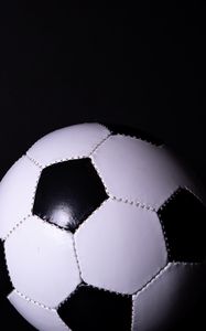 Preview wallpaper soccer ball, football, sports, черно-белый
